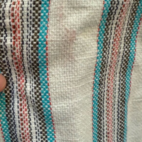 Roxy Baja Hoodie L | Woven Cotton Pullover | Boho Surf Drug Rug | Made in India - Picture 5 of 9